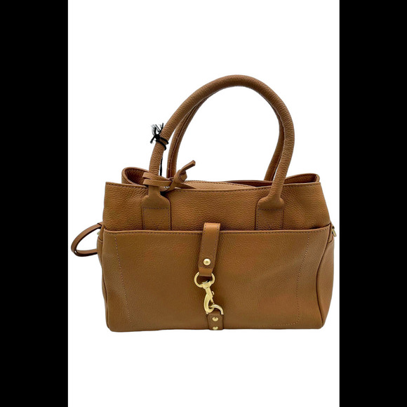 LODIS Texas Leather Morgan Satchel with Crossbody Strap Camel - Picture 1 of 4